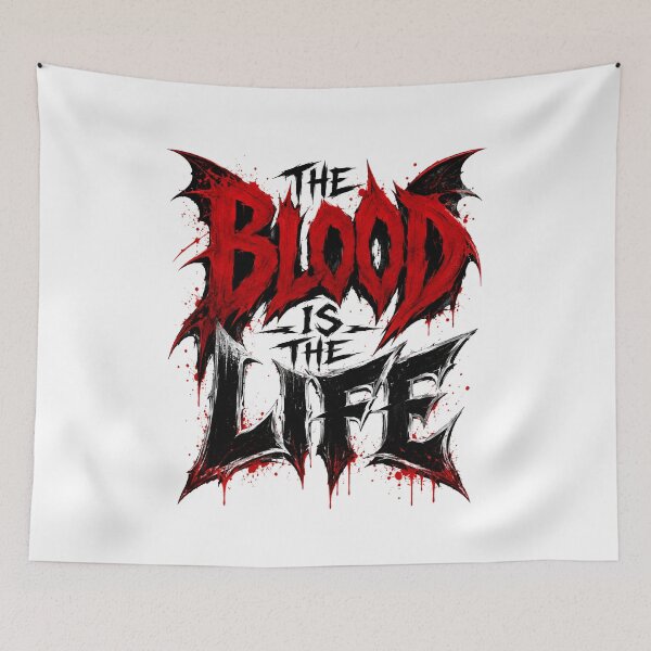 Item preview, The Blood Is The Life Dracula Heavy Metal Gothic Text Art designed and sold by Fenay Designs.