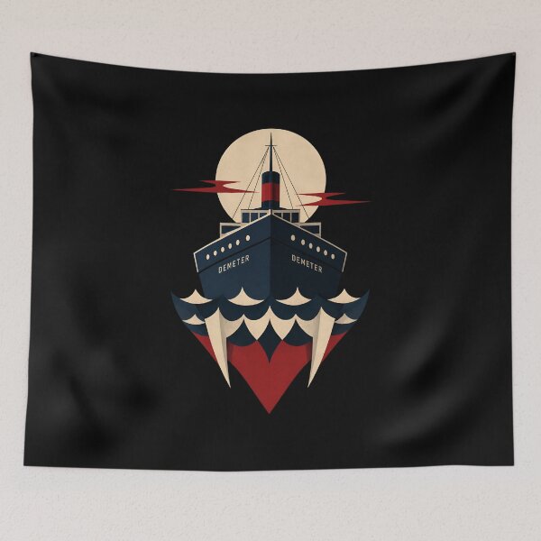 Item preview, Dracula Demeter Vampire Fangs Ship Art Deco Horror Graphic designed and sold by Fenay Designs.