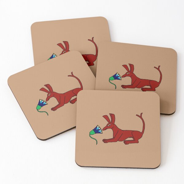 Item preview, Recumbent Set-Animal With Blue Lotus (Red) designed and sold by Lord of the Oasis Designs.