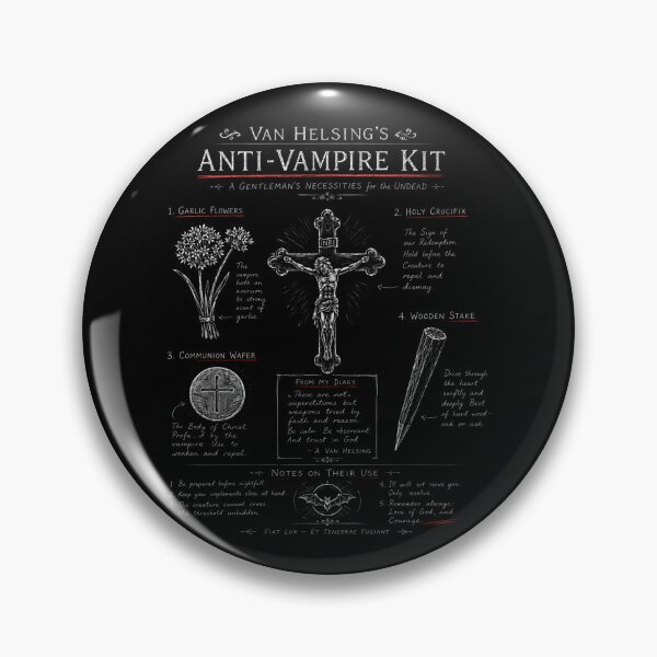 Item preview, Van Helsing Anti Vampire Kit Dracula Chalkboard Infographic designed and sold by Fenay Designs.