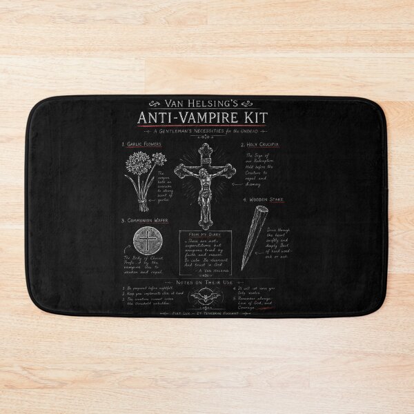 Item preview, Van Helsing Anti Vampire Kit Dracula Chalkboard Infographic designed and sold by Fenay Designs.