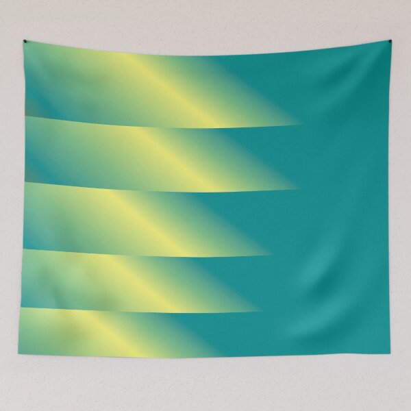 Item preview, Teal-Yellow Stripes Minimalistic Design designed and sold by IntelliMindDesigns.
