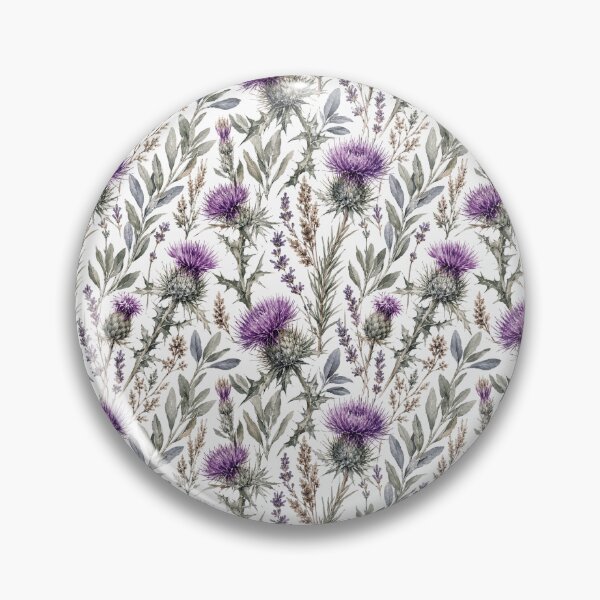 Item preview, Thistle Wild Herb Watercolor Botanical Seamless Pattern designed and sold by Inkworksbyshery.