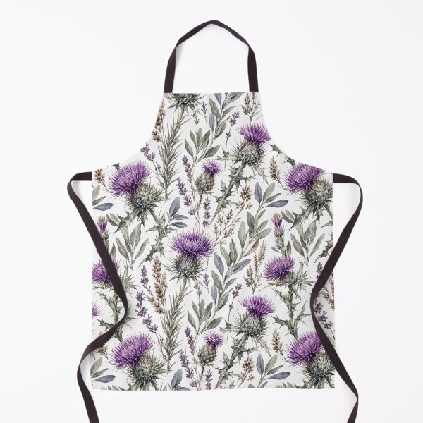 Item preview, Thistle Wild Herb Watercolor Botanical Seamless Pattern designed and sold by Inkworksbyshery.