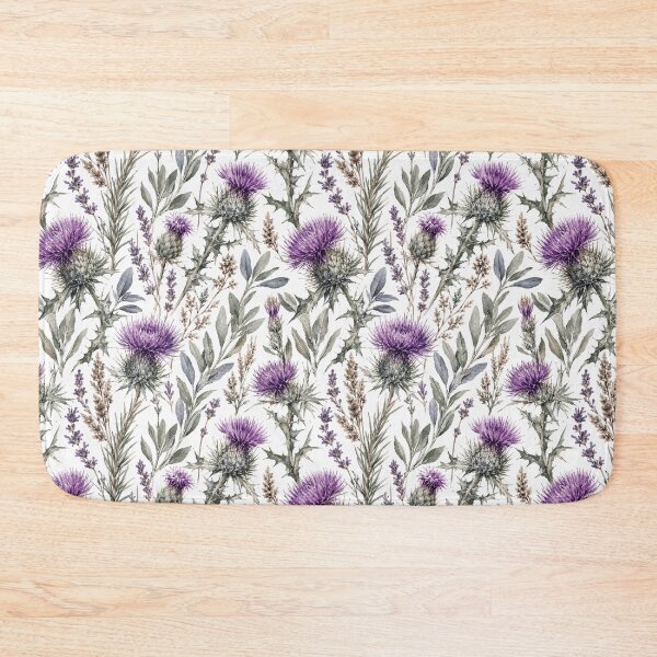 Item preview, Thistle Wild Herb Watercolor Botanical Seamless Pattern designed and sold by Inkworksbyshery.