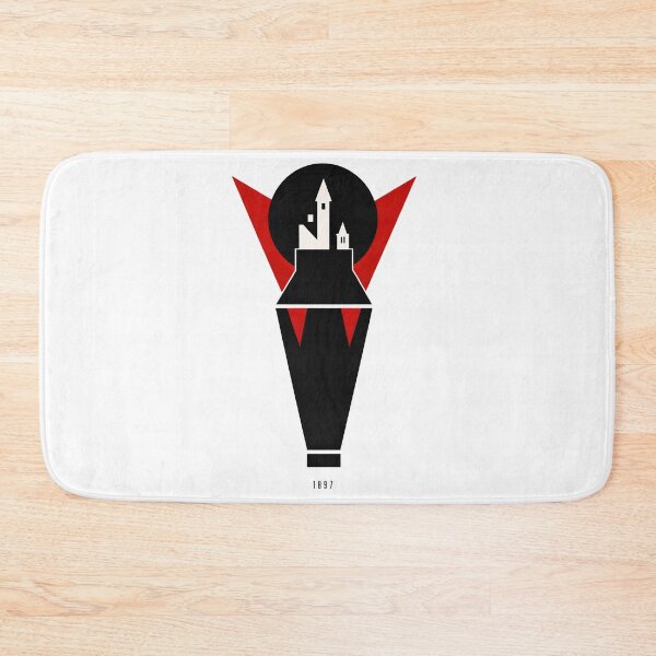 Item preview, Minimalist Abstract Dracula 1897 Vampire Fangs Castle Poster designed and sold by Fenay Designs.