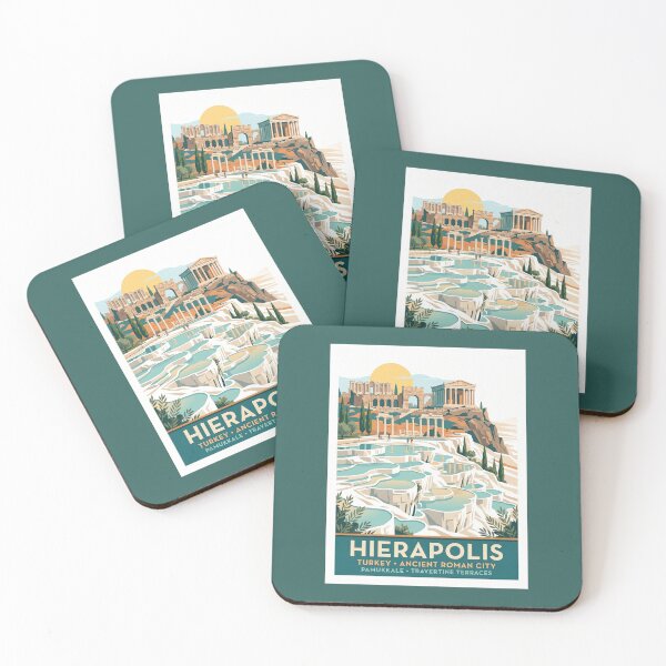 Item preview, Pamukkale Hierapolis Vintage Travel Poster Roman Ruins designed and sold by RetroRewind Studio.