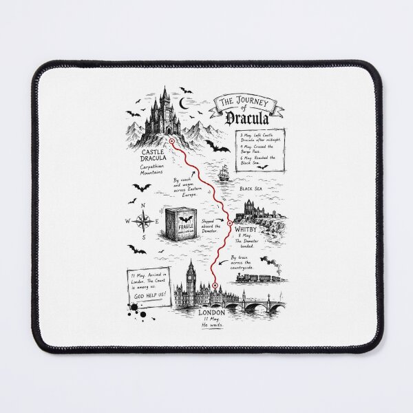 Item preview, The Journey of Dracula Map Infographic Transylvania To London designed and sold by Fenay Designs.