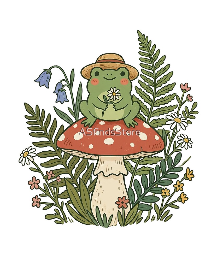 Cottagecore Frog die-cut sticker