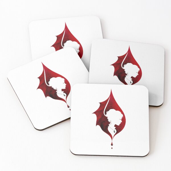 Item preview, Gothic Vampire Wing Blood Drop Victorian Woman Silhouette Art designed and sold by Fenay Designs.