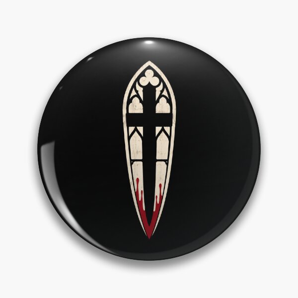 Item preview, Gothic Stained Glass Cross Dagger Blood Drop Horror Graphic designed and sold by Fenay Designs.