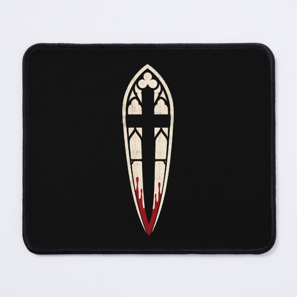 Item preview, Gothic Stained Glass Cross Dagger Blood Drop Horror Graphic designed and sold by Fenay Designs.