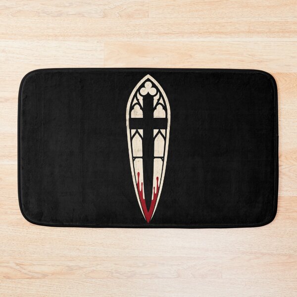 Item preview, Gothic Stained Glass Cross Dagger Blood Drop Horror Graphic designed and sold by Fenay Designs.