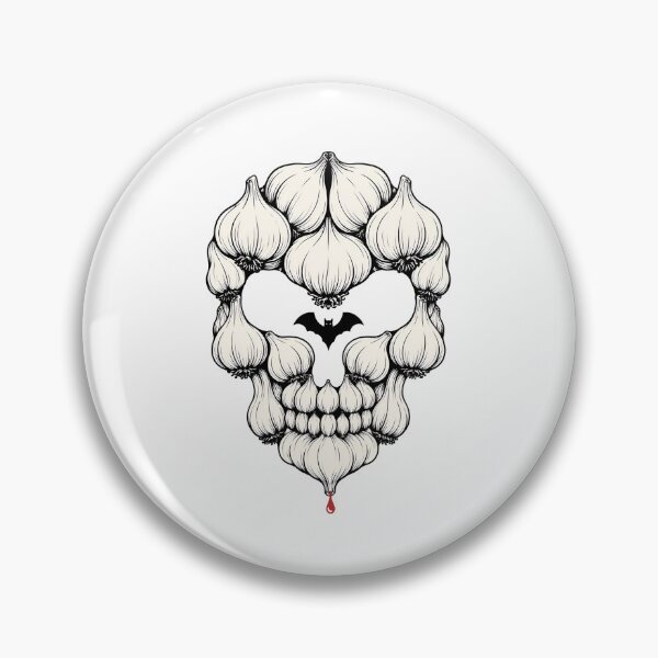Item preview, Garlic Bulb Skull Vampire Defense Gothic Horror Graphic Art designed and sold by Fenay Designs.