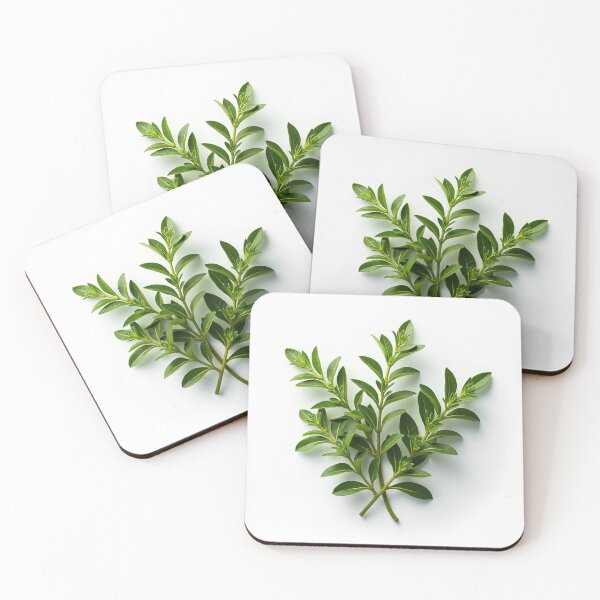 Item preview, Fresh Green Thyme Sprigs on White designed and sold by profustock.