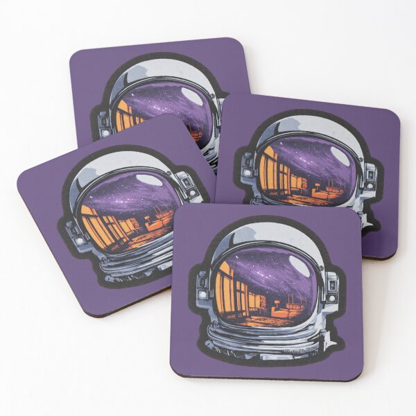 Item preview, Astronaut Helmet Living Room Galaxy Reflection Surreal Design designed and sold by BooDesignStudio.