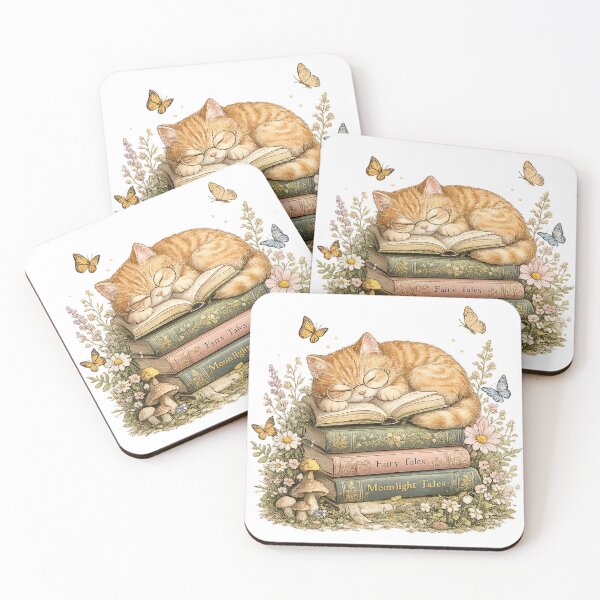 Item preview, Cute Reading Cat – Cozy Book Lover Art designed and sold by Clothes With Smiling Animals Walt Gral.