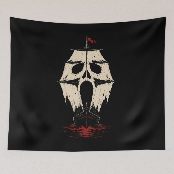 Item preview, Demeter Ship Screaming Skull Sail Dracula Horror Graphic Art designed and sold by Fenay Designs.