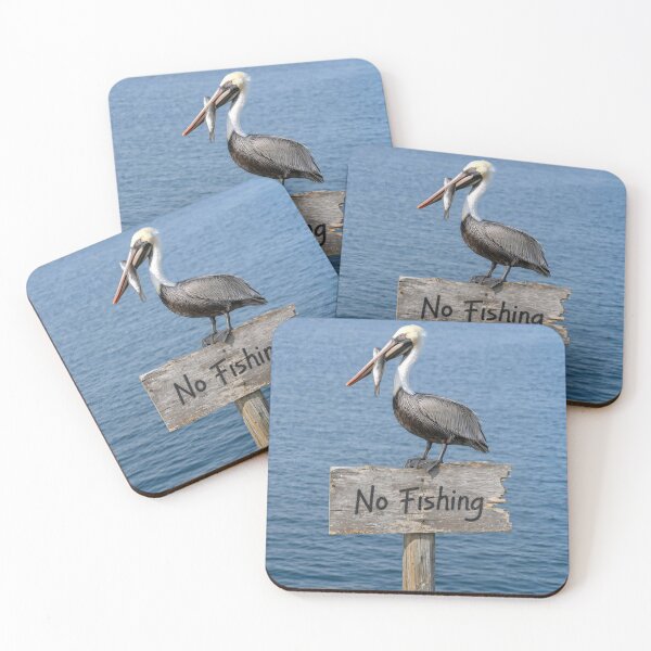Item preview, Pelican On No Fishing Sign designed and sold by Maria Dryfhout.