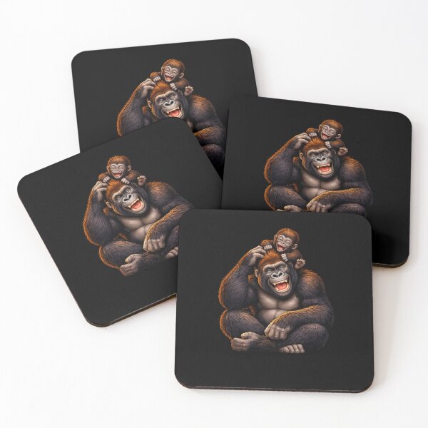 Item preview, Gorilla Father And Baby: Funny Joyful Wildlife Father's Day Gift designed and sold by TheAngelHeart.