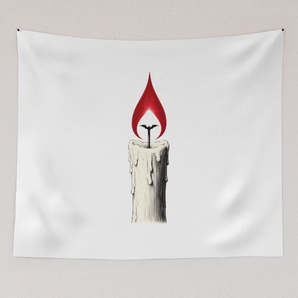 Item preview, Dracula Burning Candle Red Bat Flame Gothic Horror Art designed and sold by Fenay Designs.