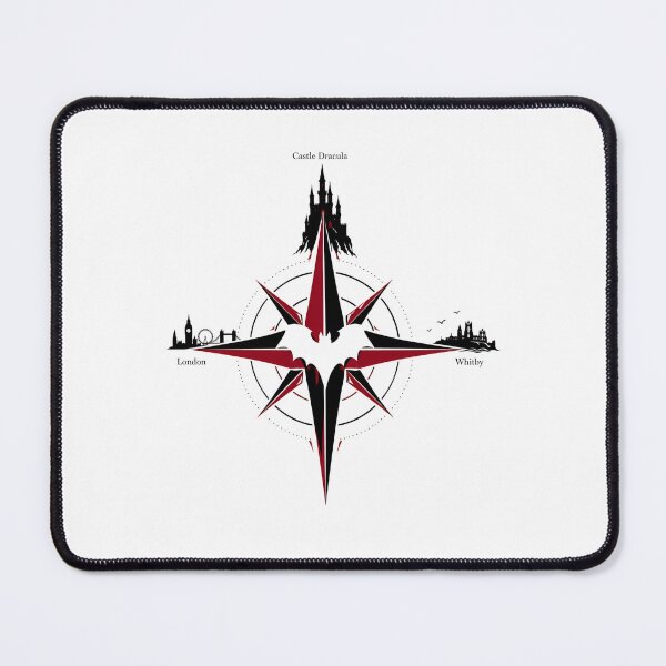 Item preview, Dracula Compass Rose London Whitby Castle Map Art designed and sold by Fenay Designs.