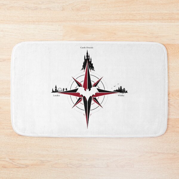 Item preview, Dracula Compass Rose London Whitby Castle Map Art designed and sold by Fenay Designs.