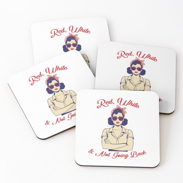 Item preview, Red, White & Not Going Back | Retro Patriotic Feminist Pinup designed and sold by Hallowed Artistry.