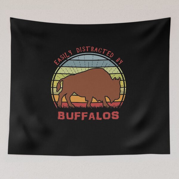 Item preview, Easily Distracted By Buffalos Retro Sunset designed and sold by marke770.