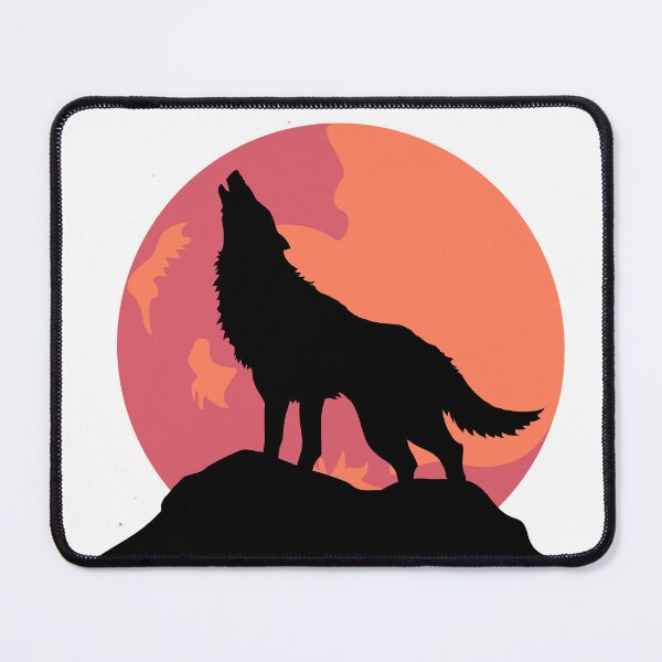 Item preview, Wolf Howling at Moon Silhouette Vector Art designed and sold by vibecraft_studio2.