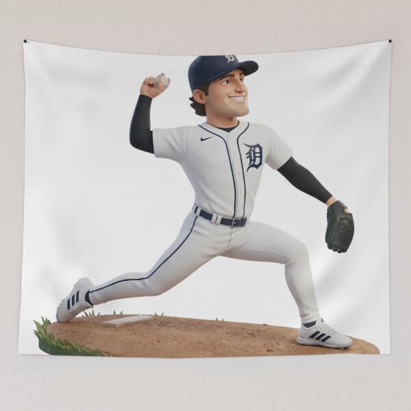 Item preview, Detroit Baseball Pitcher Cartoon Illustration designed and sold by cucuzeus.
