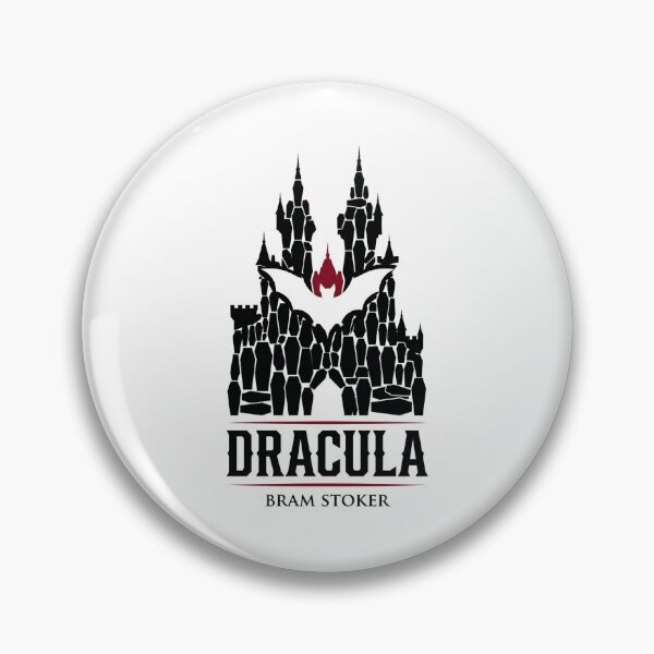 Item preview, Dracula Bram Stoker Coffin Mountain Castle Red Bat Art designed and sold by Fenay Designs.