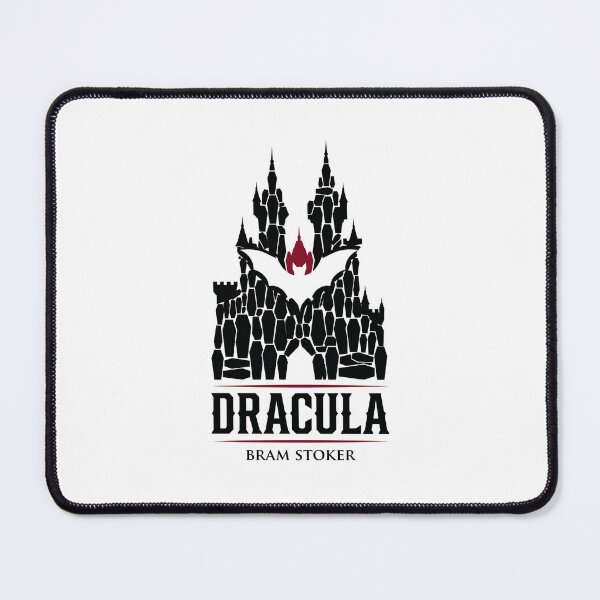 Item preview, Dracula Bram Stoker Coffin Mountain Castle Red Bat Art designed and sold by Fenay Designs.