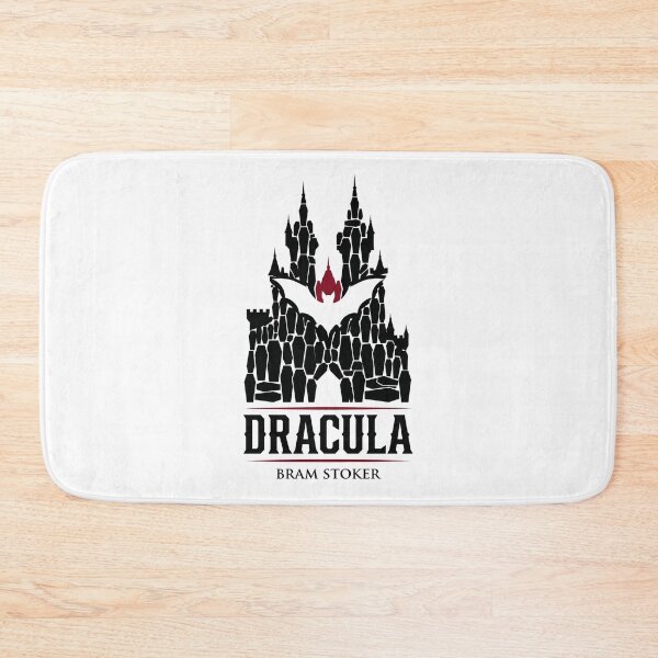 Item preview, Dracula Bram Stoker Coffin Mountain Castle Red Bat Art designed and sold by Fenay Designs.