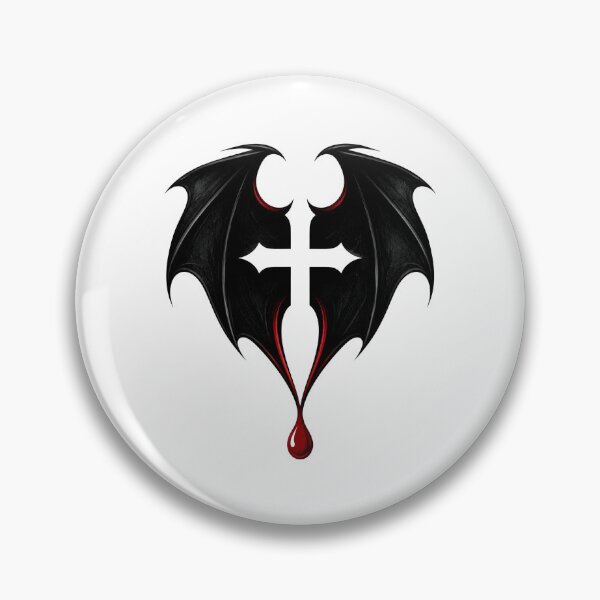 Item preview, Gothic Bat Wings Holy Cross Blood Drop Vampire Defense designed and sold by Fenay Designs.