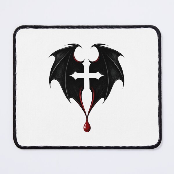 Item preview, Gothic Bat Wings Holy Cross Blood Drop Vampire Defense designed and sold by Fenay Designs.