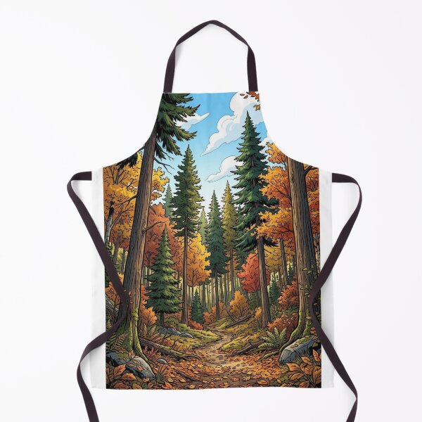 Item preview, EPIC AUTUMN FOREST LANDSCAPE VIBRANT ILLUSTRATION OF NATURE AND HIKING designed and sold by Curiosiart.
