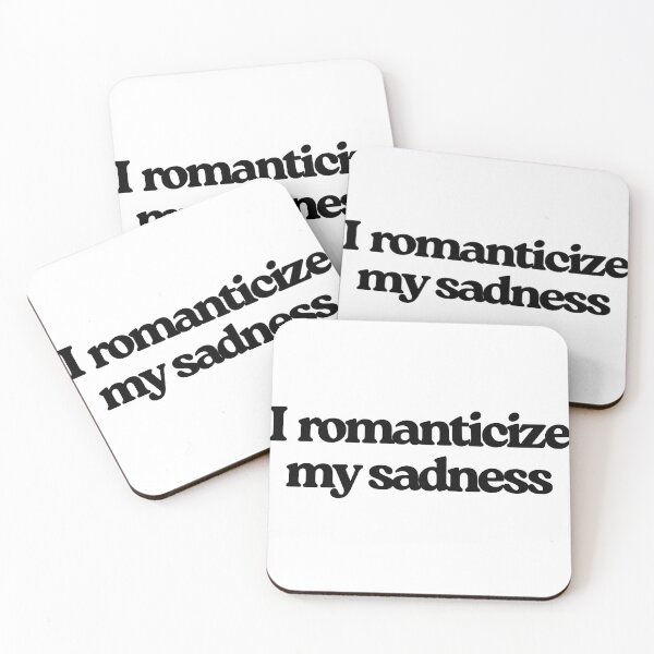 Item preview, I romanticize my sadness | Minimal sad aesthetic sticker designed and sold by AlxMn.