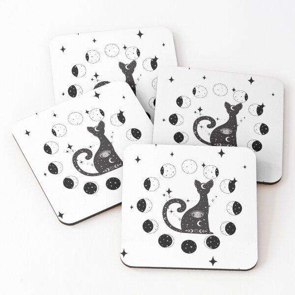 Item preview, Celestial Black Cat Mystical Silhouette designed and sold by AetherNest by Alicia Jia Dong.