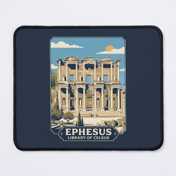 Item preview, Ephesus Vintage Travel Poster Library Of Celsus Art designed and sold by RetroRewind Studio.