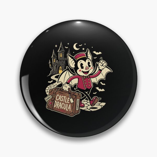 Item preview, Castle Dracula Retro Cartoon Bat Butler Traveling Harker Luggage Art designed and sold by Fenay Designs.