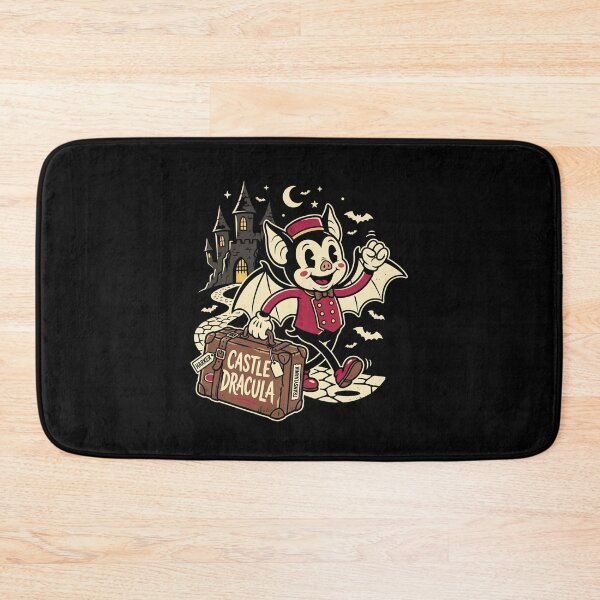 Item preview, Castle Dracula Retro Cartoon Bat Butler Traveling Harker Luggage Art designed and sold by Fenay Designs.