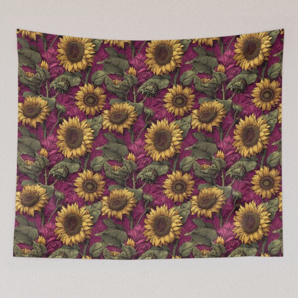 Item preview, Ornamental Sunflower Texture  - Flower Bouquet Pattern - Housewarming Gift Ideas designed and sold by RoyalStarsPatts.