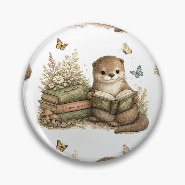 Item preview, Cute Reading Otter – Whimsical Book Lover Art designed and sold by Clothes With Smiling Animals Walt Gral.
