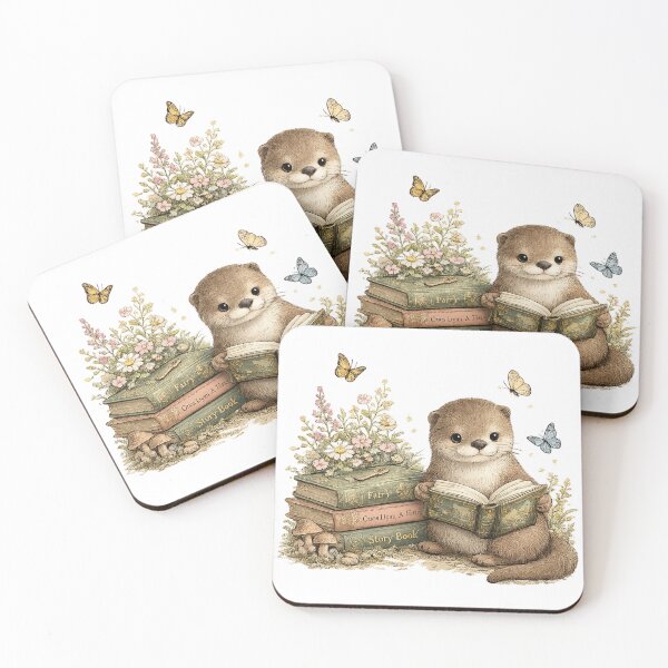 Item preview, Cute Reading Otter – Whimsical Book Lover Art designed and sold by Clothes With Smiling Animals Walt Gral.