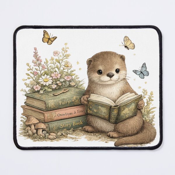 Item preview, Cute Reading Otter – Whimsical Book Lover Art designed and sold by Clothes With Smiling Animals Walt Gral.