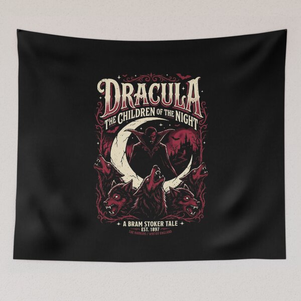 Item preview, Dracula The Children Of The Night Howling Wolves Bram Stoker Poster designed and sold by Fenay Designs.