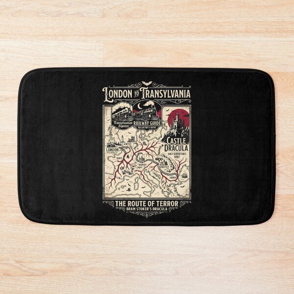 Item preview, London To Transylvania Railway Guide Route Of Terror Dracula Map Poster designed and sold by Fenay Designs.