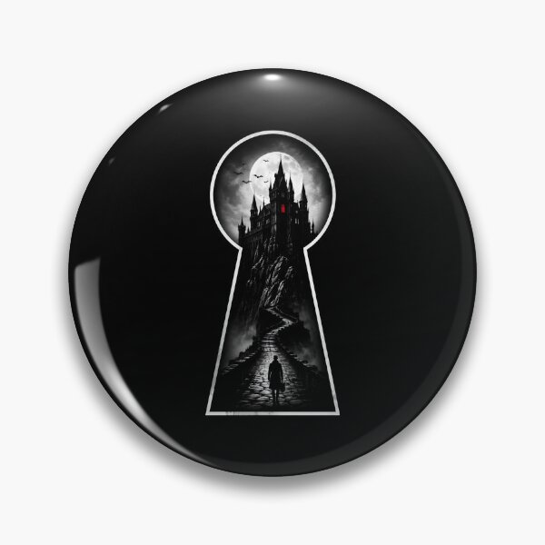 Item preview, Castle Dracula Keyhole View Gothic Horror Fantasy Illustration designed and sold by Fenay Designs.