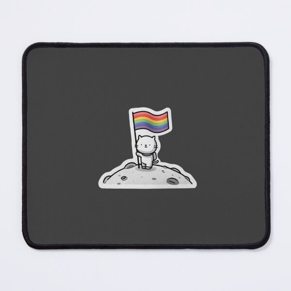 Item preview, Cat astronaut with pride rainbow flag designed and sold by MendaciousMina.
